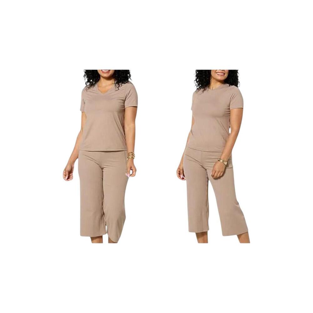 Joy Collection Women's Two Performance Tees Soft Sand - Regular